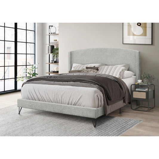 Lit plateforme queen Verdal - Gris