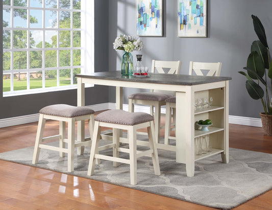 F2595 Ensemble table et tabourets de hauteur comptoir 3 pièces 