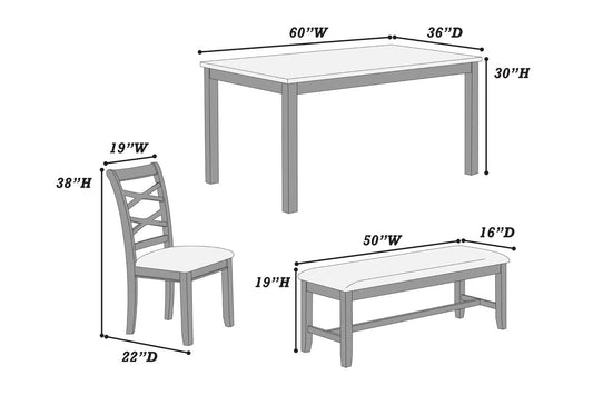 Ensemble de salle à manger 6 pièces F2619