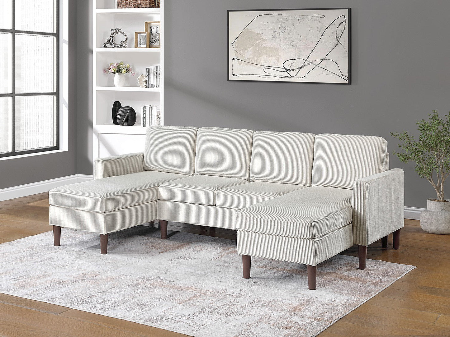 F8472 Canapé 4 pièces - Beige 