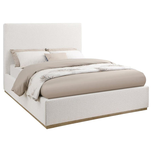 302053Q Lit plateforme Queen rembourré Knox Crème