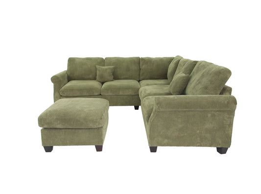 F8820 Canapé 4 pièces avec pouf - Sauge