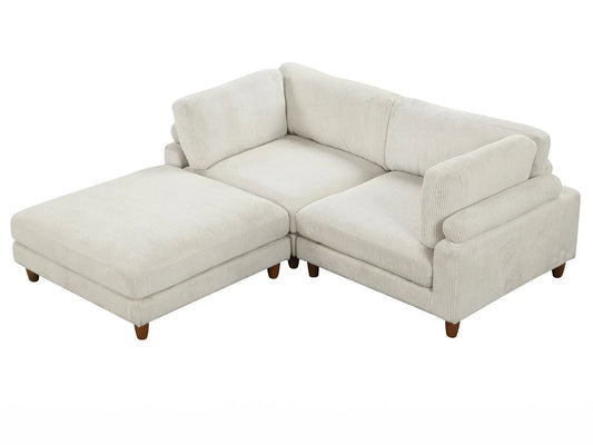 Canapé modulable Dagenham 3 pièces à assise profonde - Ivoire
