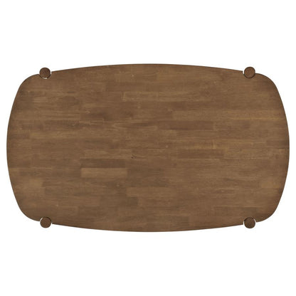 Ensemble de salle à manger ovale 5 pièces en bois massif Dortch, noyer 