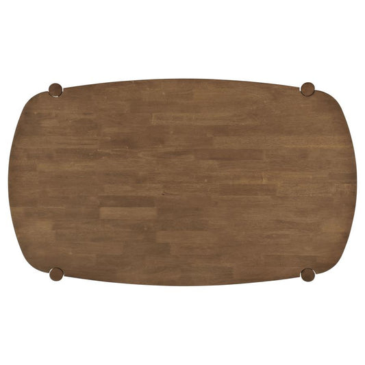 Ensemble de salle à manger ovale 5 pièces en bois massif Dortch, noyer 