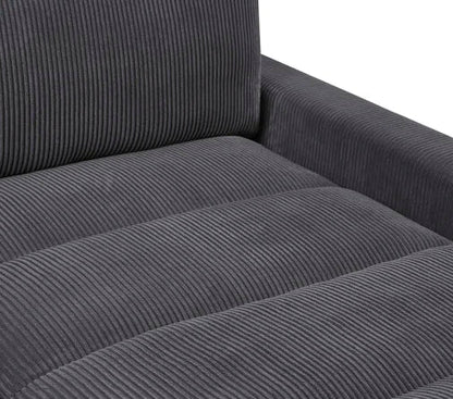 Canapé d'angle Wade Cloud 90 W - Velours côtelé gris 