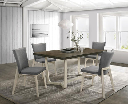 Ensemble de salle à manger rectangulaire Biloxi 5 pièces 71 pouces brun grisâtre 
