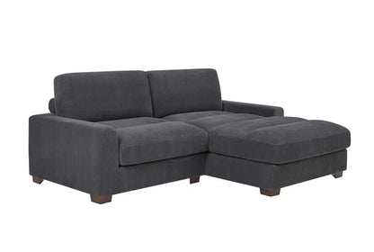 Canapé d'angle Wade Cloud 90 W - Velours côtelé gris 