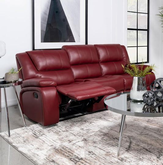 610241 Canapé inclinable Camila Motion en similicuir rouge 
