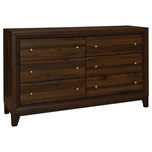 Ensemble de chambre à coucher 3 pièces Welsley avec lit Queen Size en noyer 