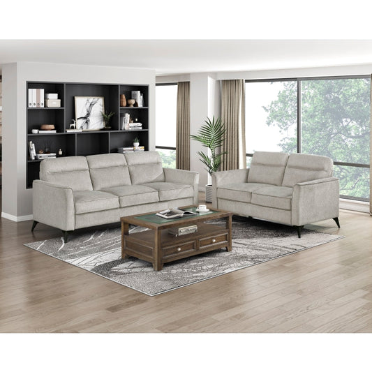 9733TAN*2 Ensemble canapé et causeuse Tellot 2 pièces en beige