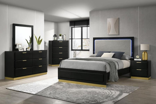 Ensemble de chambre à coucher moderne Caraway Queen 224781Q - Noir