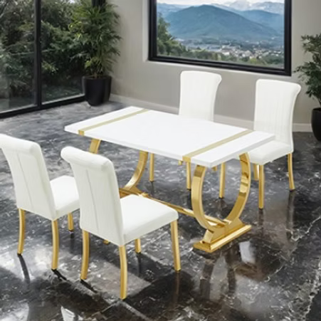 Ensemble de table à manger Holstebro 5 pièces 60 - Blanc