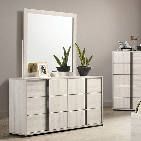 FM7200WH Horten Ensemble de chambre à coucher 4 pièces avec lit Queen et tête de lit à DEL
