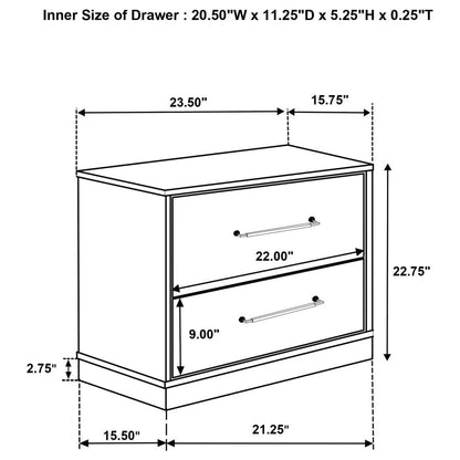 224981Q-S4 Fenwick Ensemble de chambre à coucher 4 pièces avec lit queen size et plateforme Chêne gris 