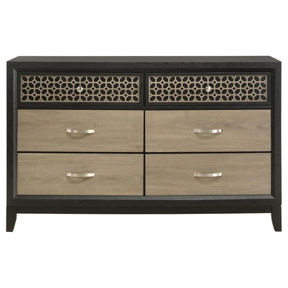 Ensemble de chambre à coucher 4 pièces Valencia 223041Q, brun clair et noir 
