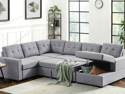 Canapé-lit sectionnel Selene 115,5 W avec méridienne de rangement