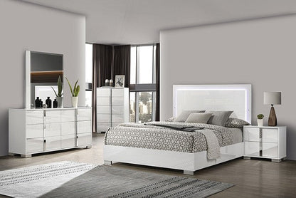 Ensemble de chambre à coucher à DEL blanc Queen Sinistra FM7211WH-3PC