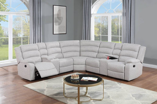 F8110 Canapé sectionnel inclinable 3 pièces avec console 