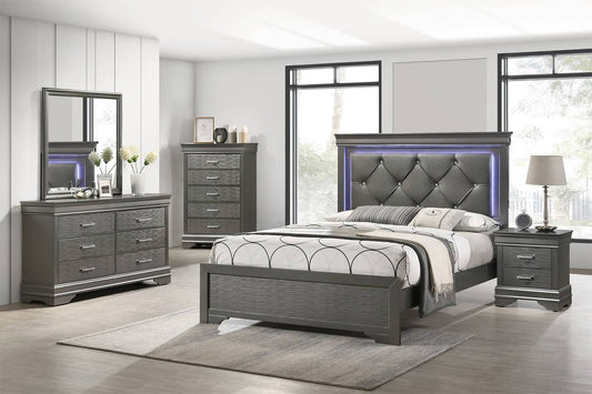 Lit contemporain Reed F9640 - Gris